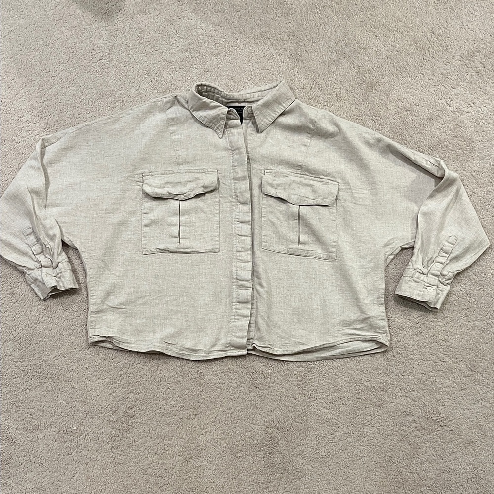 Banana Republic Cream Linen Blend Shirt